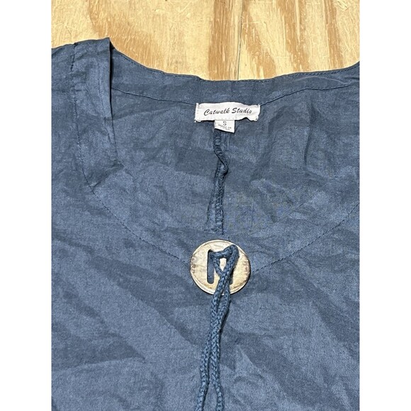 Catwalk Studio Ramie Tunic Blouse Top 3/4 Sleeve Women S @N2 - Picture 6 of 8